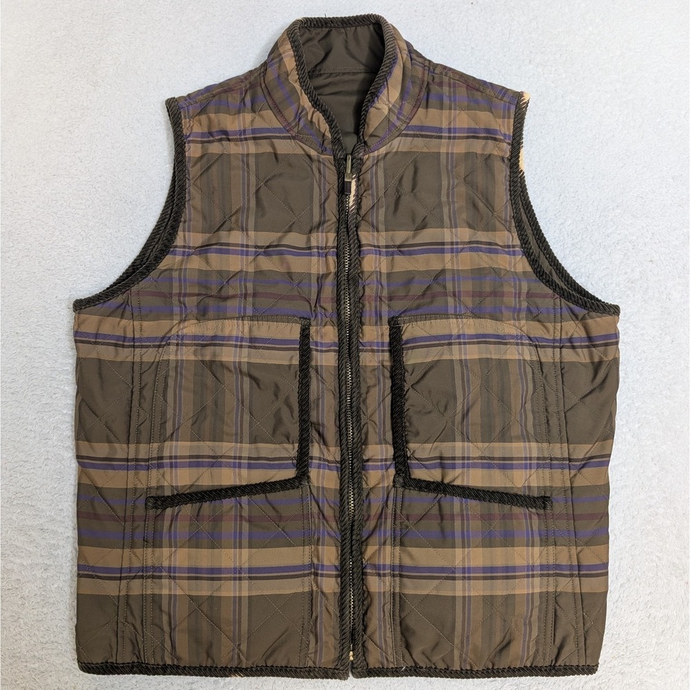 Lauren Ralph Lauren Reversible Utility Vest Womens 1X Quilted Corduroy Trim